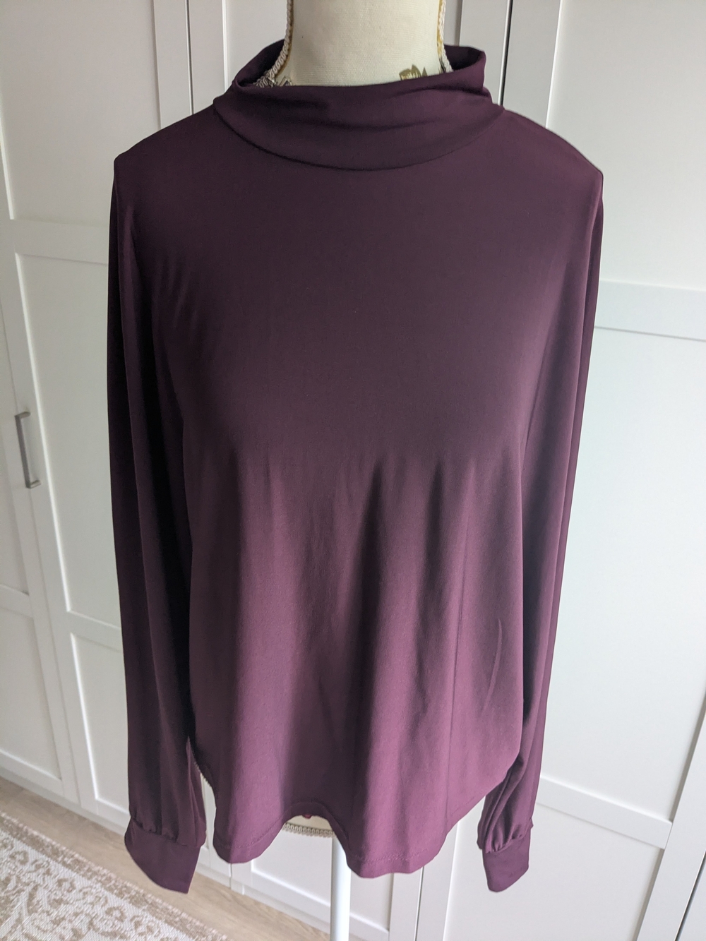 Dynamite Long-Sleeve Mock Neck Top - Plum